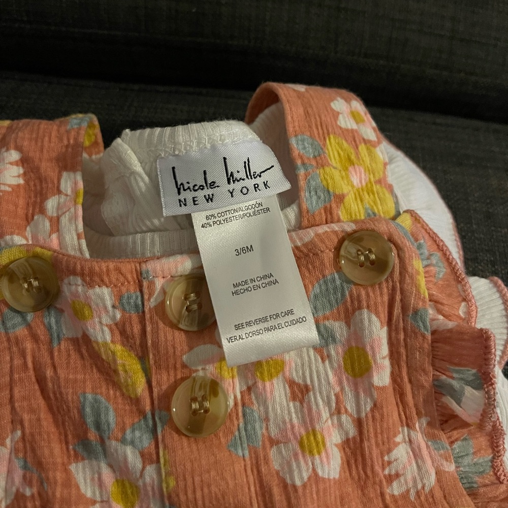 Nicole Miller shirt and overall type cover